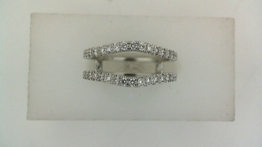 ReMARKable Designs Natural Diamond Contour Ladies Wedding Band in 14 Karat White Gold with 0.50ctw Round Diamonds
