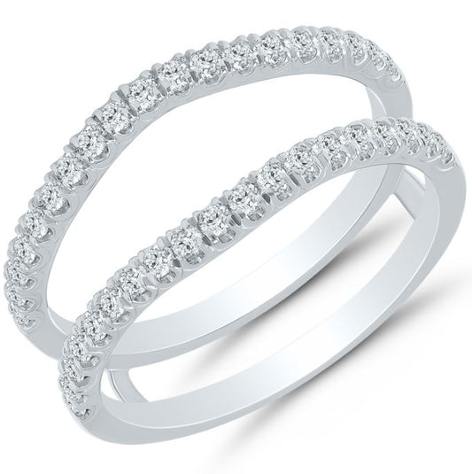 ReMARKable Designs Natural Diamond Contour Ladies Wedding Band in 14 Karat White Gold with 0.50ctw Round Diamonds