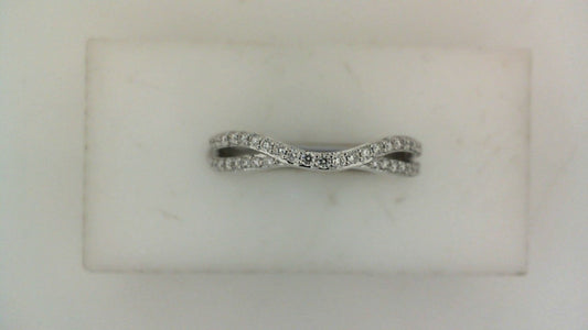 ReMARKable Designs Natural Diamond Contour Ladies Wedding Band in 14 Karat White Gold with 0.25ctw Round Diamonds