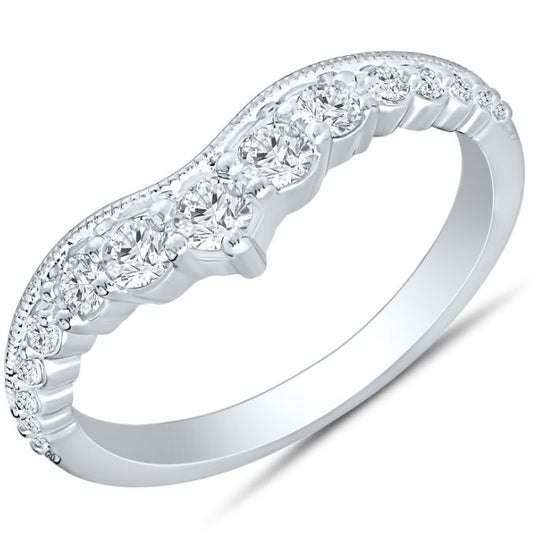 ReMARKable Designs Stackable Natural Diamond Ladies Wedding Band in 14 Karat White Gold with 0.38ctw Round Diamonds