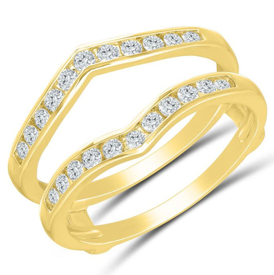 ReMARKable Designs Natural Diamond Enhancer Ladies Wedding Band in 14 Karat Yellow Gold with 0.50ctw Round Diamonds