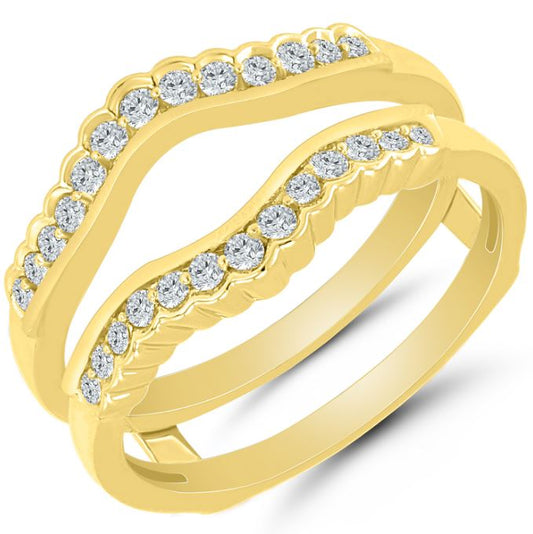 ReMARKable Designs Natural Diamond Contour Ladies Wedding Band in 14 Karat Yellow Gold with 0.33ctw Round Diamonds