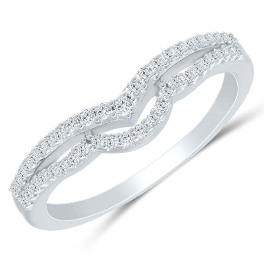 ReMARKable Designs Contour Ladies Wedding Band in 14 Karat White Gold with 0.25ctw Round Natural Diamonds