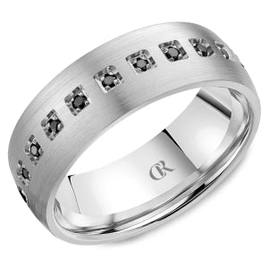Carved Band (No Stones) in 14 Karat White 7MM