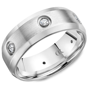 Carved Band (No Stones) in 14 Karat White 7MM