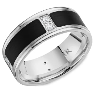 Carved Band (No Stones) in 14 Karat White 7MM