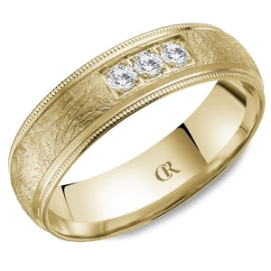 Carved Band (No Stones) in 14 Karat White 7MM