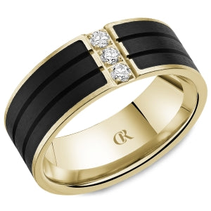 Carved Band (No Stones) in 14 Karat White 7MM