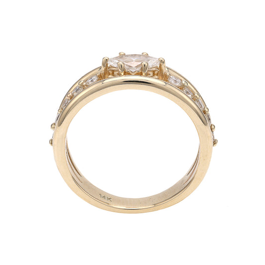 Marks Estate Dept 1 Stackable Fashion Ring in 14 Karat Yellow Gold with 0.30ctw Marquise Diamond, Clarity: VS2, Color: I