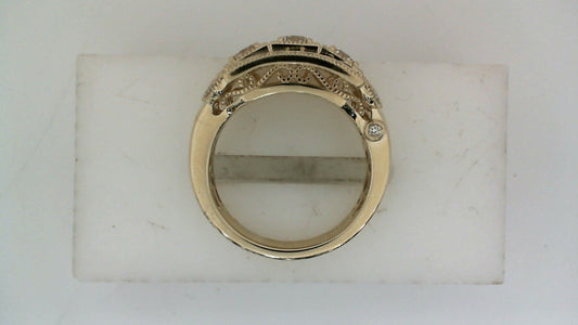 Natural Diamond Vintage Fashion Ring in 14 Karat Yellow with 1.00ctw Round Diamond
