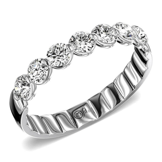 Lab-Grown Diamond Ladies Wedding Band in 14 Karat Tan with 0.70ctw E/F VS1 Round Lab Grown Diamonds