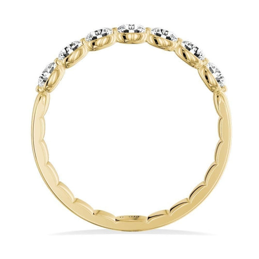 Lab-Grown Diamond Ladies Wedding Band in 14 Karat Tan with 0.70ctw E/F VS1 Round Lab Grown Diamonds