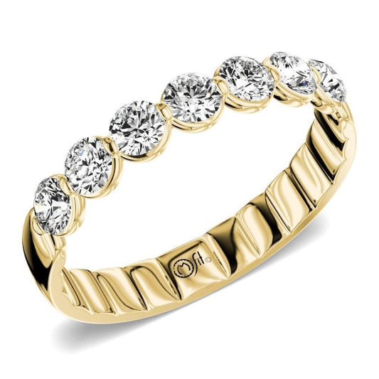 Lab-Grown Diamond Ladies Wedding Band in 14 Karat Tan with 0.70ctw E/F VS1 Round Lab Grown Diamonds