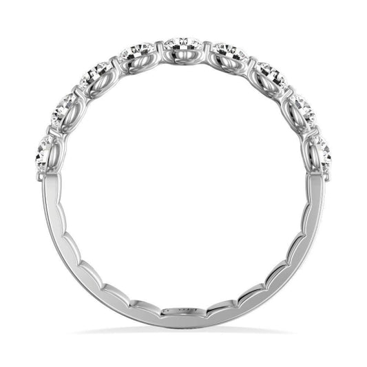 Lab-Grown Diamond Ladies Wedding Band in 14 Karat White with 0.45ctw E/F VS1 Round Lab Grown Diamonds