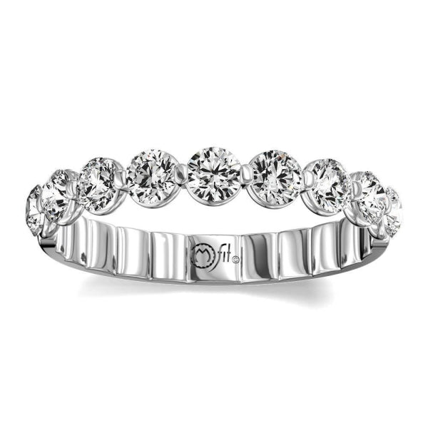 Lab-grown diamond wedding band, white gold.