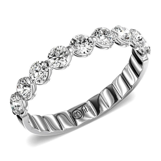Lab-Grown Diamond Ladies Wedding Band in 14 Karat White with 0.45ctw E/F VS1 Round Lab Grown Diamonds