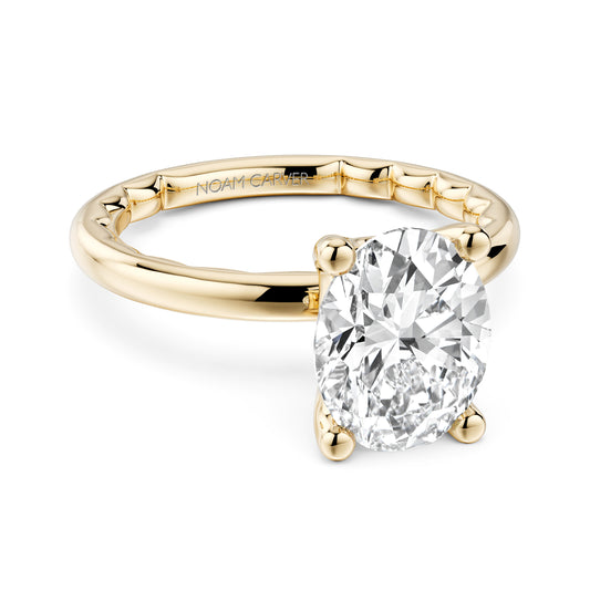 Noam Carver Solitaire Natural Diamond Semi-Mount Engagement Ring in 14 Karat Yellow Gold, Size 6.5