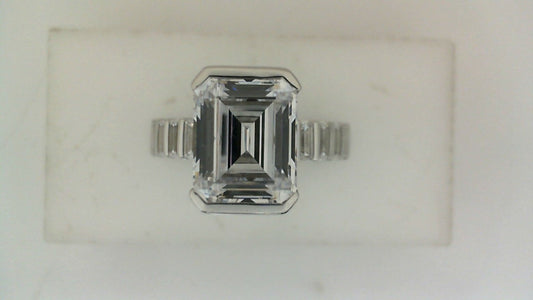 Fana Solitaire Natural Diamond Semi-Mount Engagement Ring in 14 Karat White Gold with 2 Round Diamonds totaling 0.02ctw