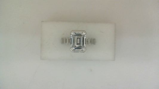 Solitaire Natural Diamond Semi-Mount Engagement Ring in 14 Karat White with 2 Round Diamonds, totaling 0.02ctw