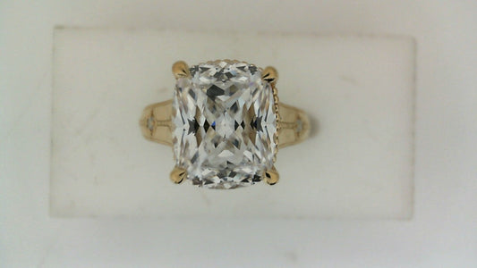 Solitaire Natural Diamond Semi-Mount Engagement Ring in 14 Karat White with 2 Round Diamonds, totaling 0.02ctw