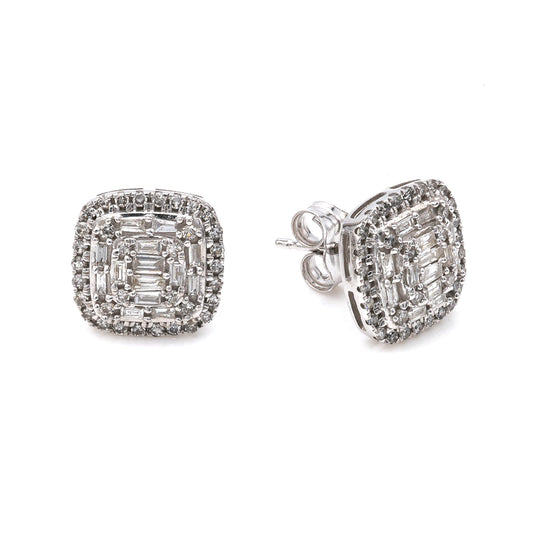 Marks Estate Dept 1 Estate Collection Stud Natural Diamond Earrings in 10 Karat White Gold with 0.14ctw Round Diamonds
