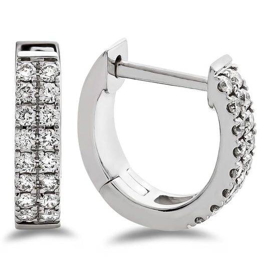ReMARKable Designs Small Hoop Natural Diamond Earrings in 14 Karat Yellow Gold with 0.33ctw Round Diamonds