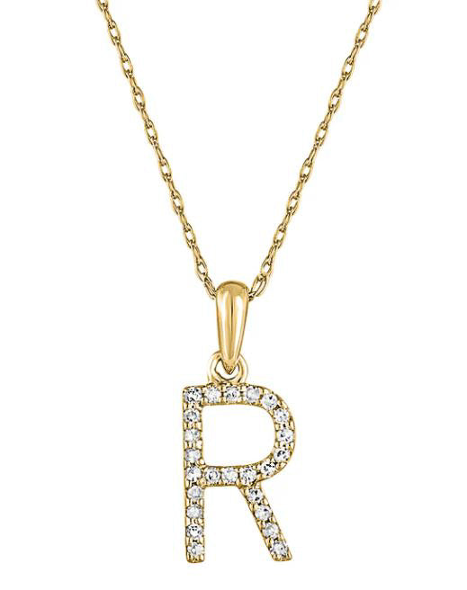ReMARKable Designs. Natural Diamond Necklace in 14 Karat Yellow Gold with 0.07ctw Round Diamond