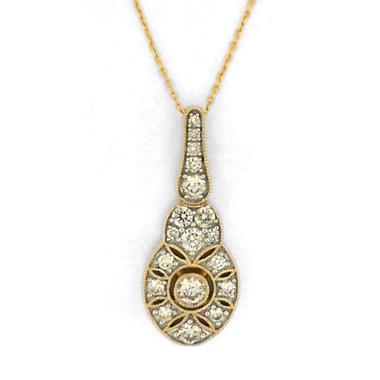 ReMARKable Designs Natural Diamond Necklace in 14 Karat Yellow Gold with 0.75ctw Round Diamonds