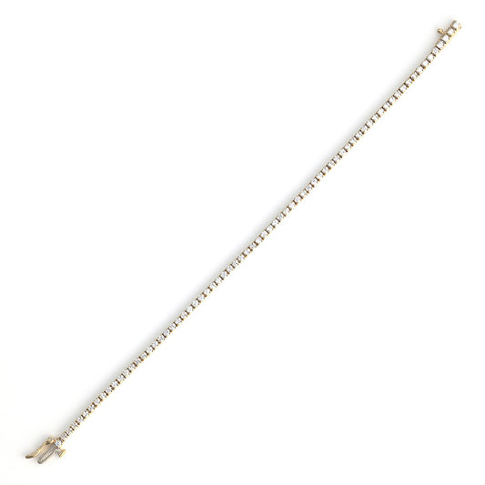 Marks Estate Dept 1 Estate Collection Natural Diamond Bracelet in 14 Karat Yellow Gold with 2.16ctw Round Diamonds, Clarity: SI2-I1, Color: J