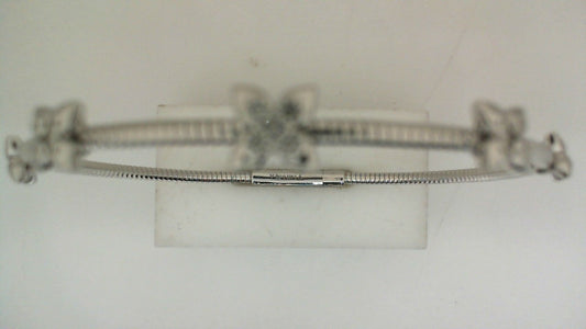 ReMARKable Designs Flexible Bangle Natural Diamond Bracelet in 14 Karat White Gold with 0.50ctw Round Diamonds, Clasp: Hidden Plunger