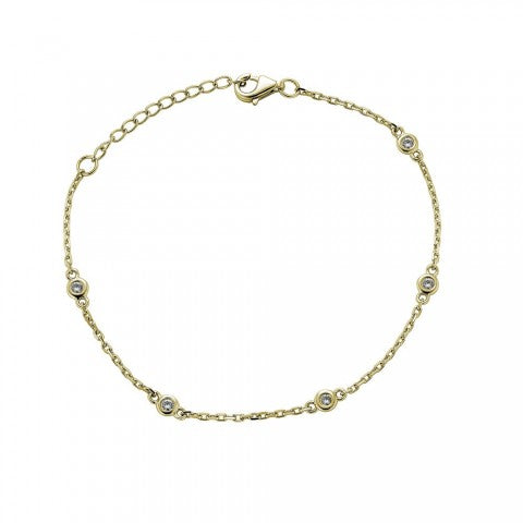 ReMARKable Designs Natural Diamond Station Bracelet in 14 Karat White Gold with 0.15ctw Round Diamonds, Lobster Claw Clasp