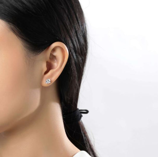 Lafonn Stud Simulated Diamond Earrings in Platinum Bonded Sterling Silver with 3.00ctw