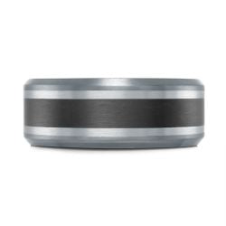 Marks Signature Men's Carved Band (No Gemstone) in Tantalum - 14 Karat White - Black 8.5MM