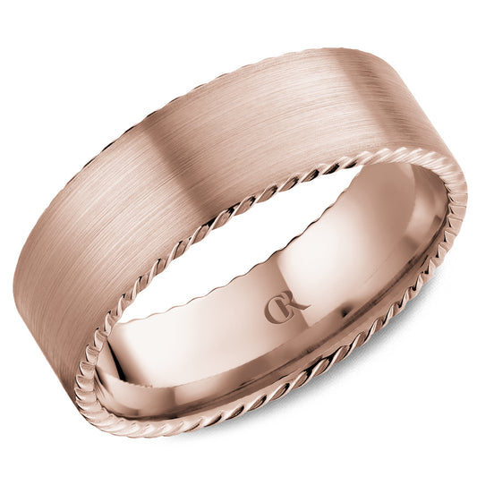 Polished yellow 14K carved band ring.