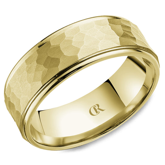 Carved Band (No Stones) in 14 Karat White 7MM