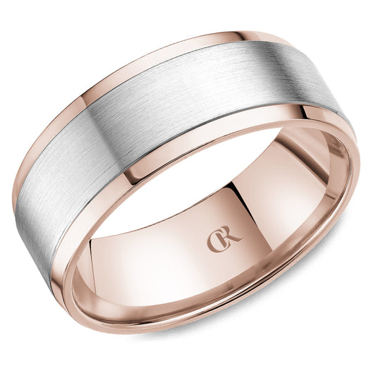Carved Band (No Stones) in 14 Karat White 7MM