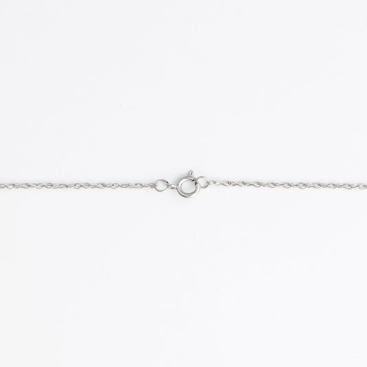 18K white gold chain with clasp.