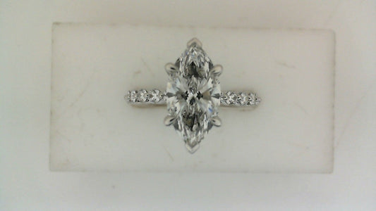 ReMARKable Designs Side Stone Complete Engagement Ring in 14 Karat White Gold with 1.72ctw of Round Lab-Grown Diamonds, Clarity: VS2, Color: E