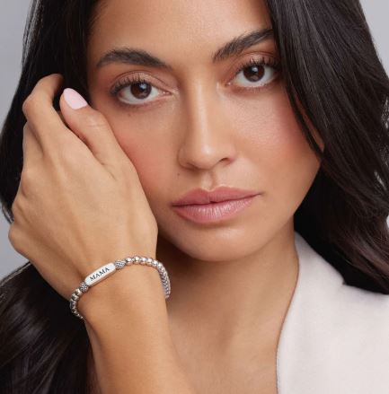 Stretch Bracelet (No Stones) in Sterling Silver White