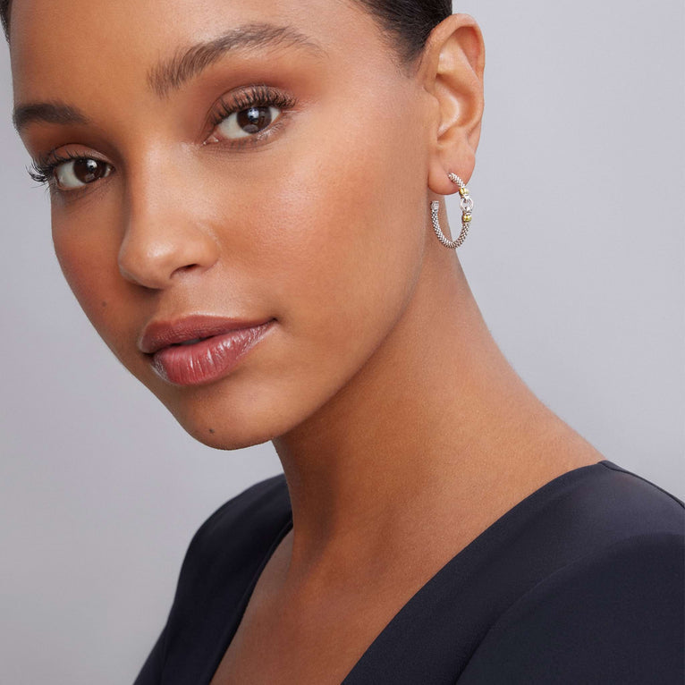 LAGOS Signature Caviar Collection Medium Hoop Earr