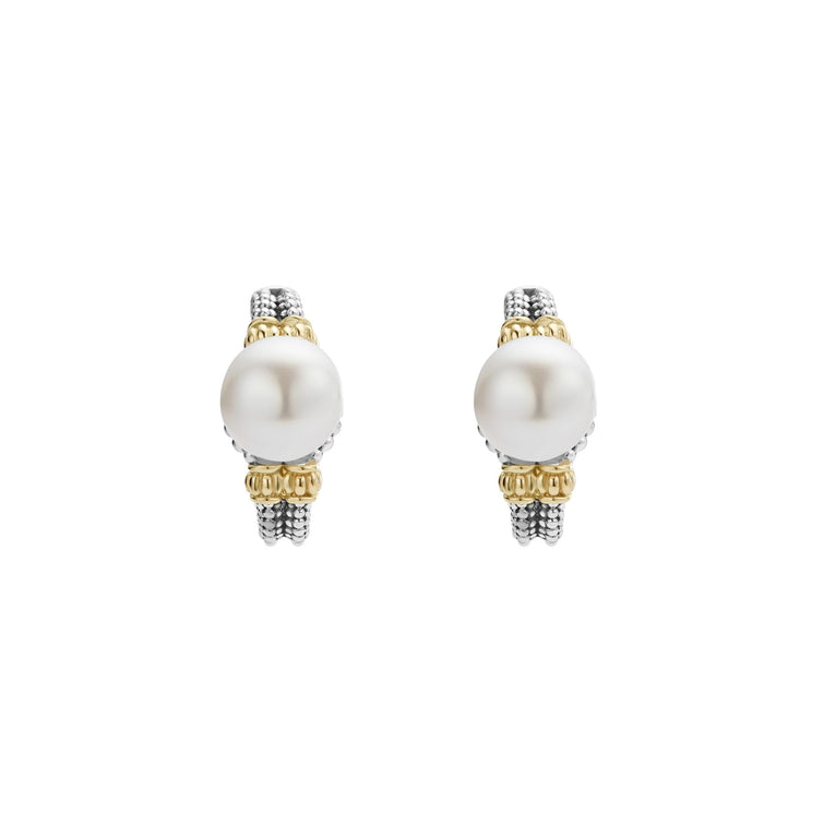 Sterling silver earrings with freshwater pearls.