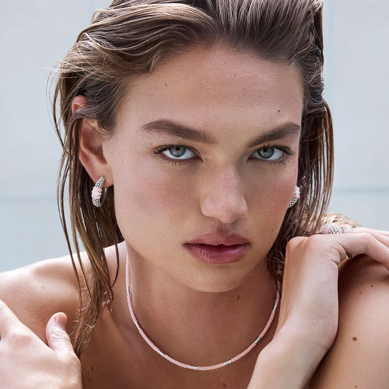 LAGOS Pink Caviar Collection Medium Hoop Natural D