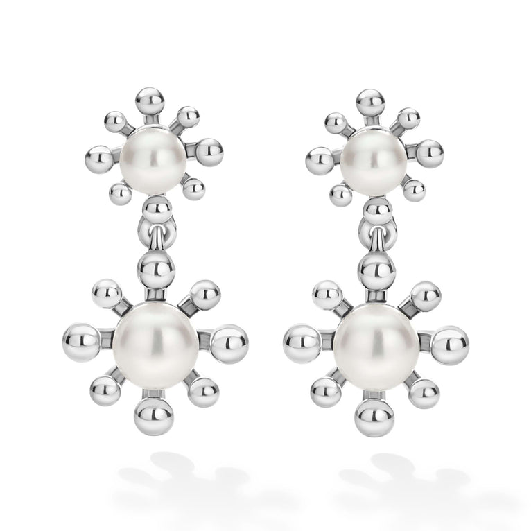Sterling silver earrings with freshwater pearls.