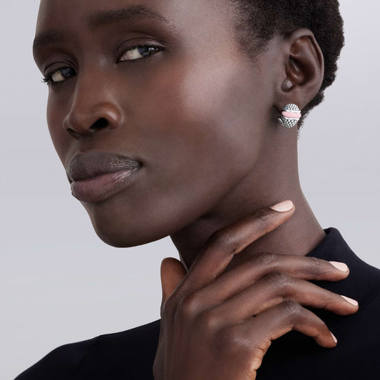 Sterling silver button-style earrings with ceramic.