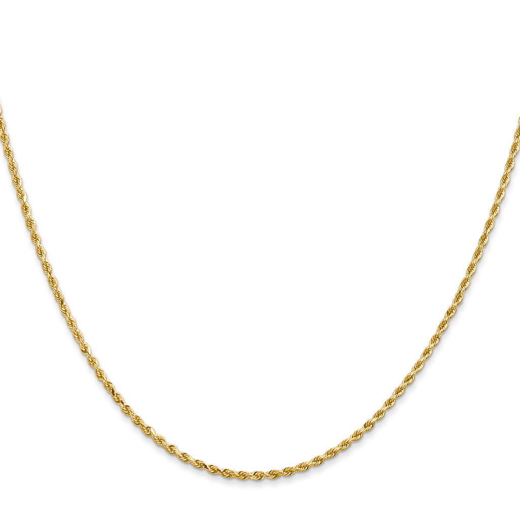 Diamond-cut rope chain, 14K yellow gold.