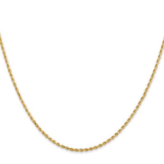 Diamond-cut rope chain, 14K yellow gold.