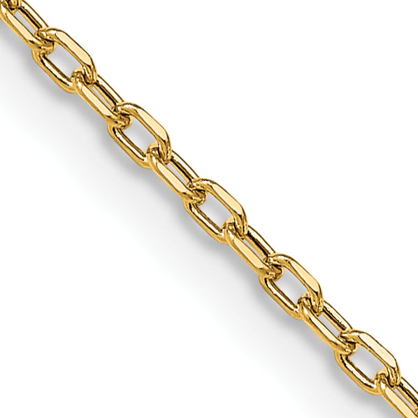 14K yellow gold diamond cut cable chain.