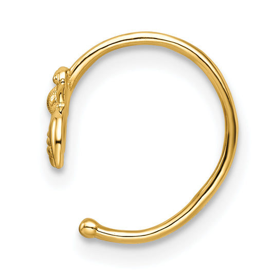 14K yellow gold polished cuff earring.