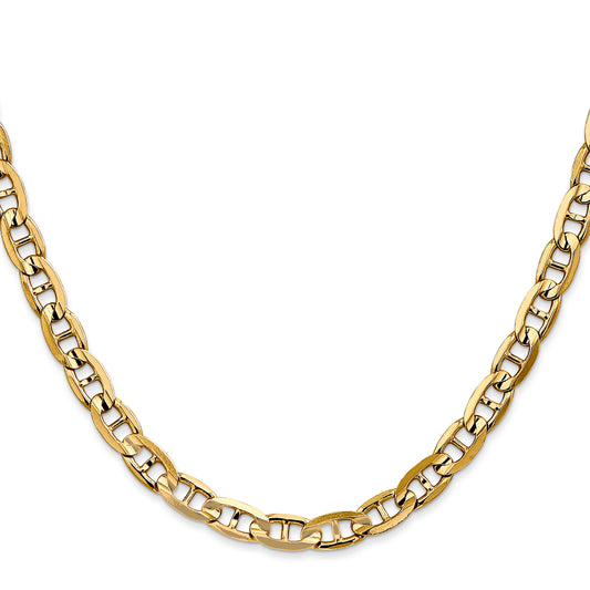 14K yellow gold anchor chain necklace.