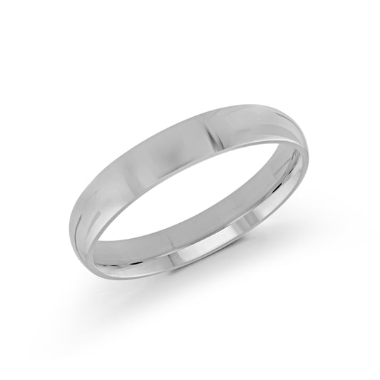 14K white gold men's carved band.